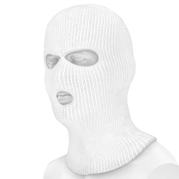 Балаклава Mil-Tec зимова з 3 отворами - White