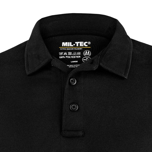 Футболка поло Mil-Tec Tactical Quickdry - Black