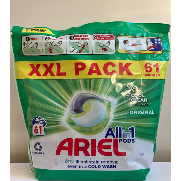 Капсули для прання Ariel Original, Coolor  61 шт. Cool Clean Technology