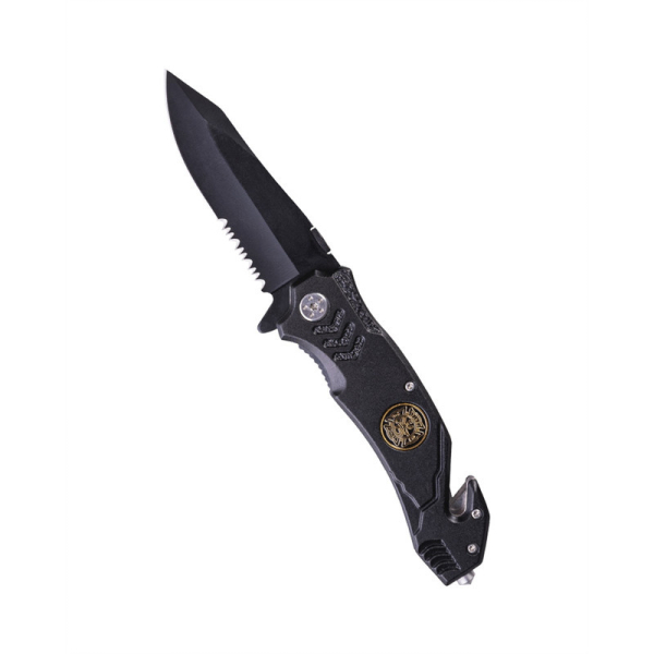 Ніж рятувальний складаний sturm mil-tec fire brigade black