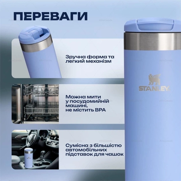Термочашка Stanley AeroLight Transit Mug 470 мл - Блакитний